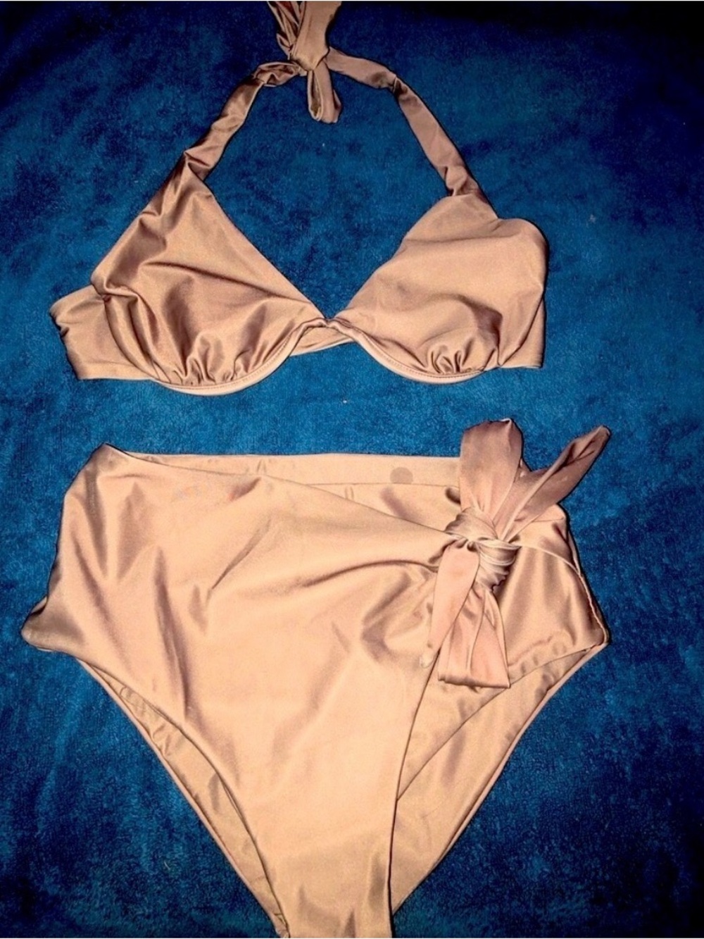 Brown Tie-Side Bikini Set - Women's Swim